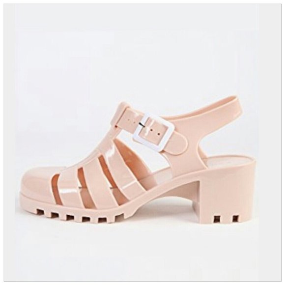 🆕 MidCloth cream beige heel strap jelly shoes sandals - Picture 2 of 3